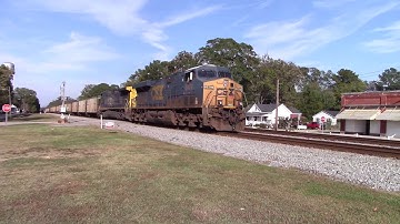 Listen to the Cooling fan & Notch 8 as CSXT T345-30 ES40DC/AH44CW & Horn Salutes working Hard