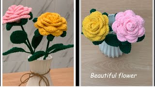 How to crochet beautiful rose. #vannchhingdiy