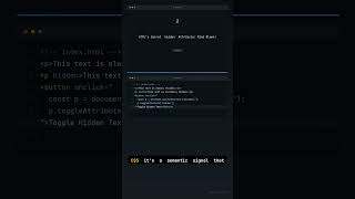 HTML's Secret `hidden` Attribute: Mind Blown! #Shorts