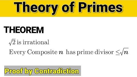 Prove that sqrt 2 is irrational || Prove that every Composite n has a prime Divisor sqrt less or = n