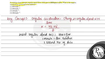 A rotating wheel changes angular speed from \( 1800 \mathrm{rpm} \)...