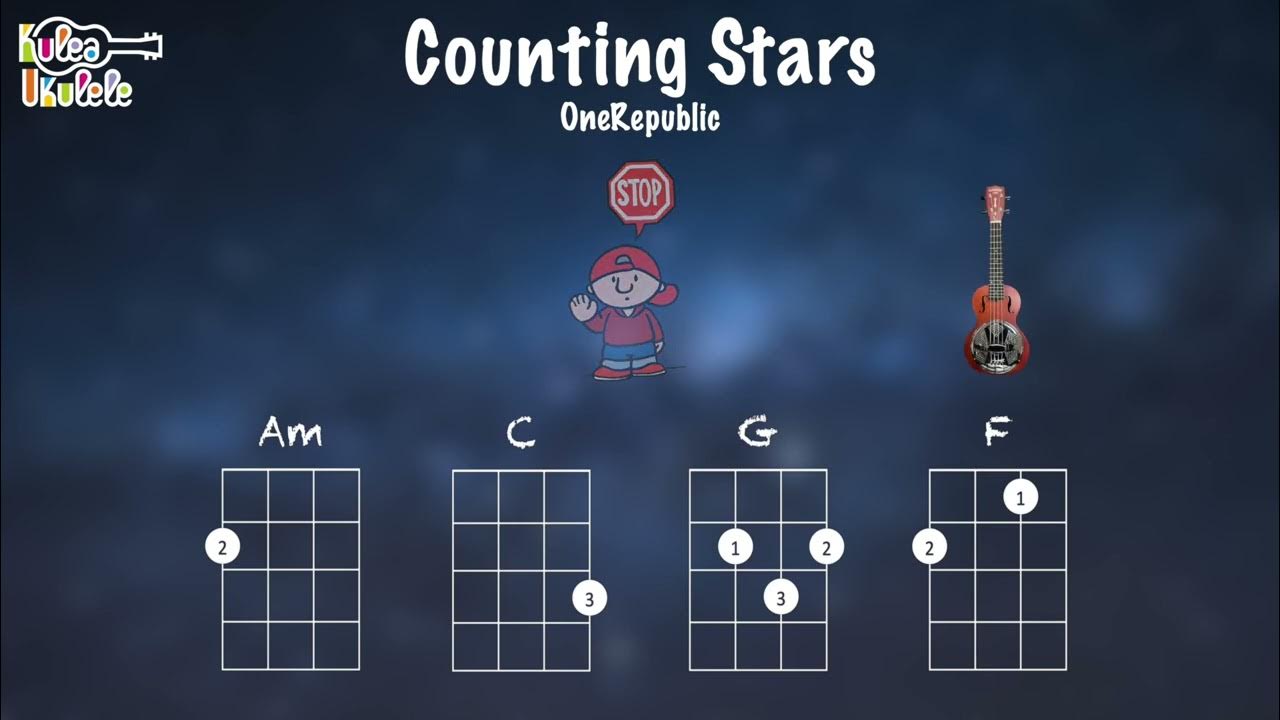 Counting Stars Ukulele play along (Am, C, G, F, and Dm) YouTube
