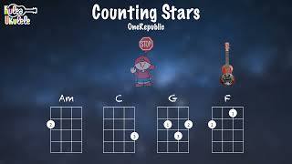 Video thumbnail of "Counting Stars - Ukulele play along (Am, C, G, F, and Dm)"