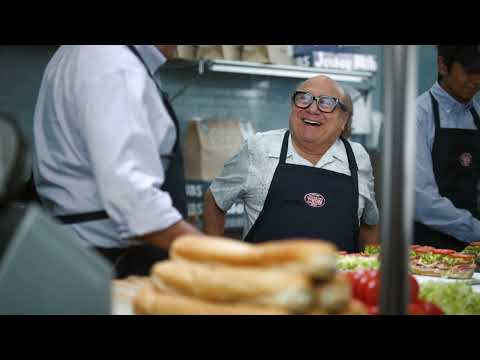 Actor and New Jersey native, Danny DeVito, joins Jersey Mike's Founder and CEO Peter Cancro in the sub chain’s recent commercial inviting everyone to buy lunch or dinner at Jersey Mike’s on Day of Giving, March 27, when all proceeds go to important local causes.