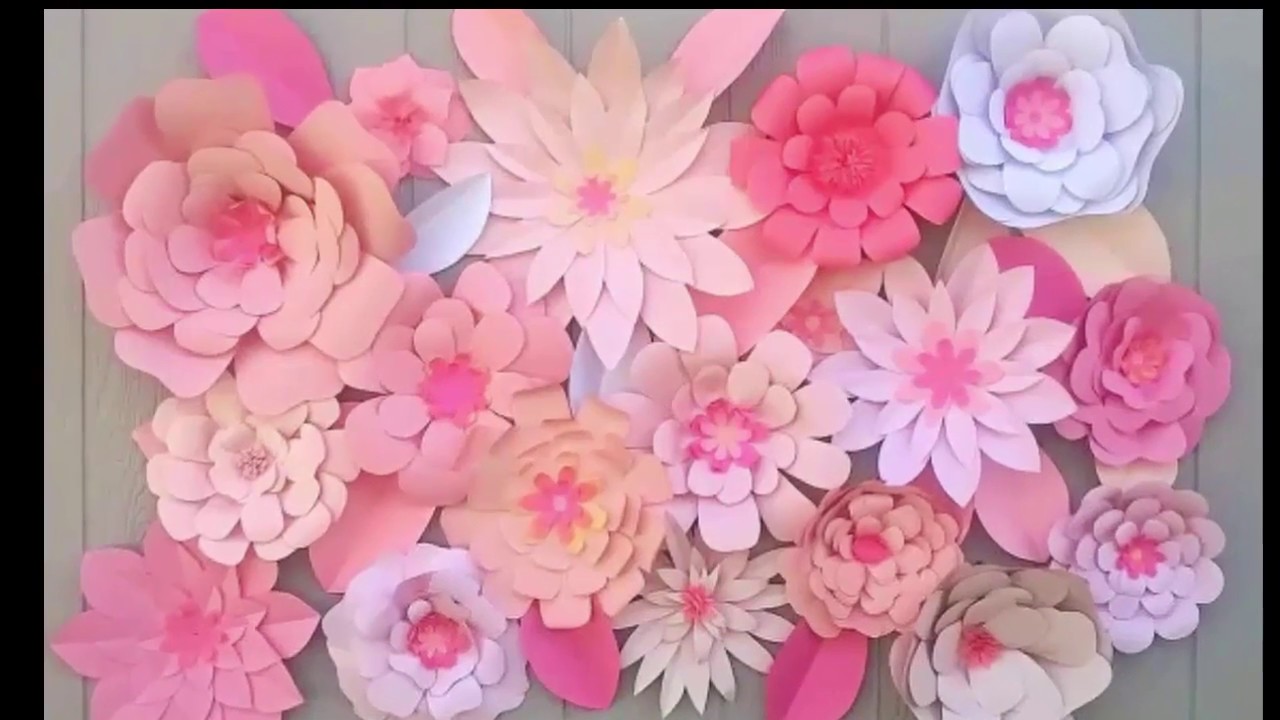 Decoraciones con flores de papel/Backdrop flower ideas - YouTube