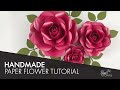 Easy rose paper flower tutorial  how to make gorgeous paper flowers  diy paper flower template