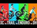 The different types of mountain bikes xc vs trail vs enduro vs downhill