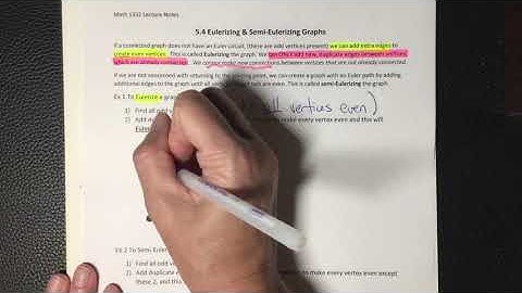 5.4 Video 1 - Eulerizing Graphs