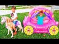 Vlad and Nikita play with Princess Carriage