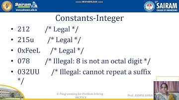 LECTURE VIDEO 18CPS13 MODULE1 OVERVIEW OF C 4 REMYA online video cutter com