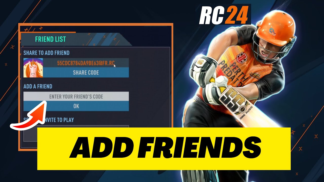 How to Add Friends and Invite Friends to Play in Real Cricket 24 - YouTube
