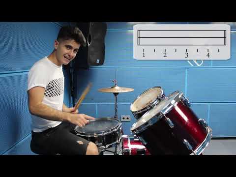 QUINTO RITMO. Como tocar un ritmo de batería con el bombo a Contratiempo. Curso de Bateria 8