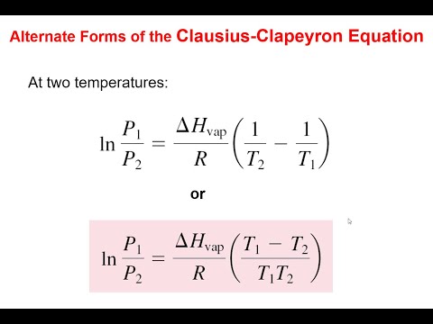 فيديو: كيف تحسب معادلة كلاوزيوس كلابيرون؟