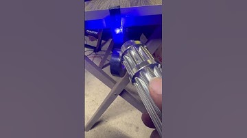 Extremely powerful laser cuts through roll of tape. #tape #lazer