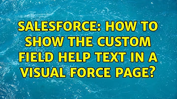 Salesforce: How to show the custom field Help text in a Visual force page?