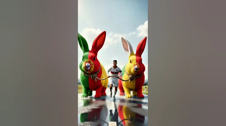 Messi, Neymar & Mbappé’rabbit vs Ronaldo’s  rabbit's | Epic AI Football Battle#aifunnyshort