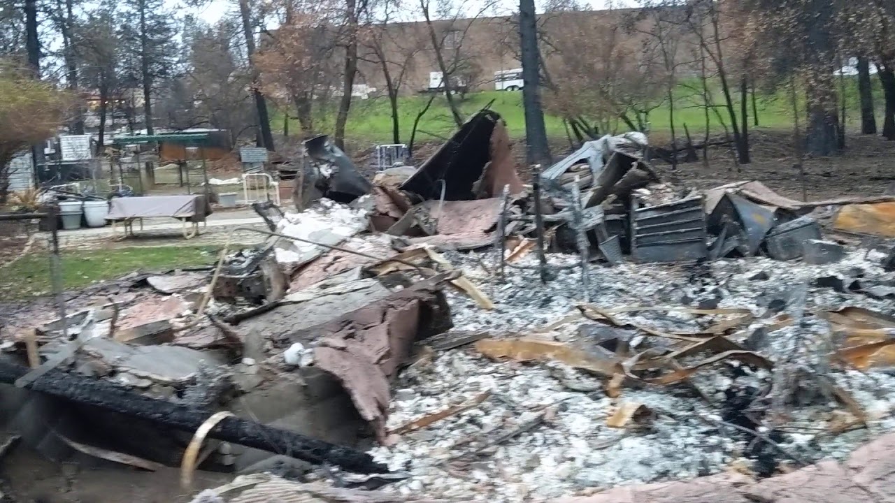 House with Stucco Siding that Survived Wildfire