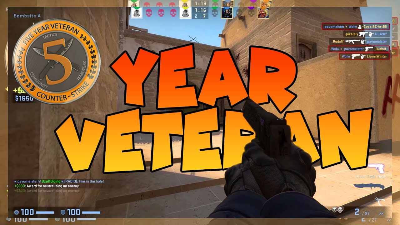 Pièce de vétéran de 5 ans de CS GO et CS2 (AMS