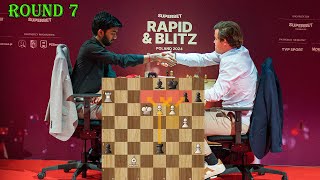 KING CHESS!! Magnus Carlsen vs Gukesh || Superbet Poland Blitz Chess 2024 - R7