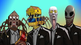 HOUSE HEAD with eyes AND HOUSE HEAD BUS AND AND OTHER MONSTER EATERS | Coffin Dance meme song (COVER