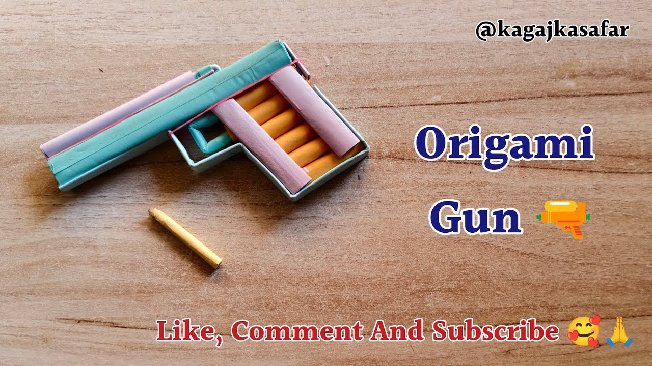 How to make a Paper Gun that Shoots! 🔫 (Easy Origami)