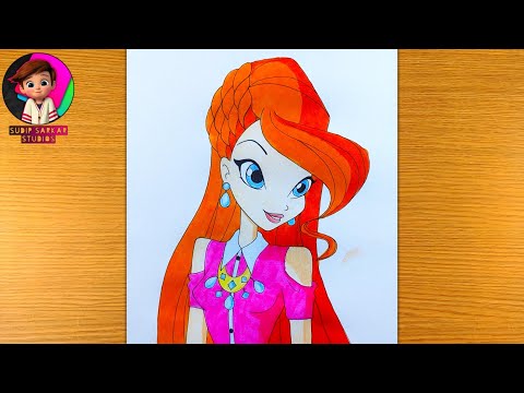 How to Draw BLOOM from Winx Club ~ Step-by-Step Tutorial Easy