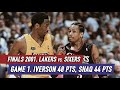NBA Finals 2001. Lakers vs Sixers Game 1 Full Highlights, Iverson 48 pts, Shaq 44 pts HD