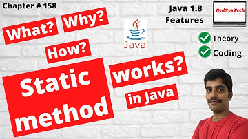 # 158 Static method in Interface in Java | static Methods | java |java 8 |java 8 features|RedSysTech