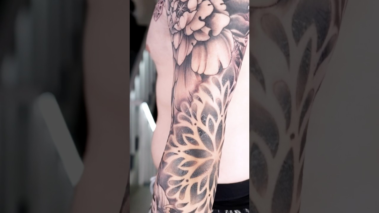Full sleeve Tattoo Mandala and Flower Design. 