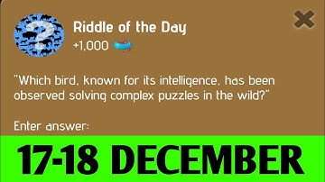 Riddle Of The Day Zoo 18-19 December | Zoo Riddle Of The Day Code | Riddle Of The Day Zoo