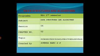 #Datastructure #stacks   Data Structure: Session 06  Data Structures and Stacks