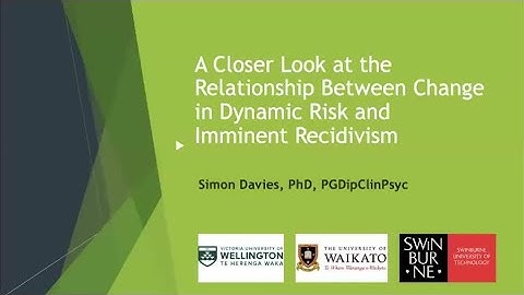 CFBS Seminar Series: A closer look at the relationship between change in dynamic risk and recidivism
