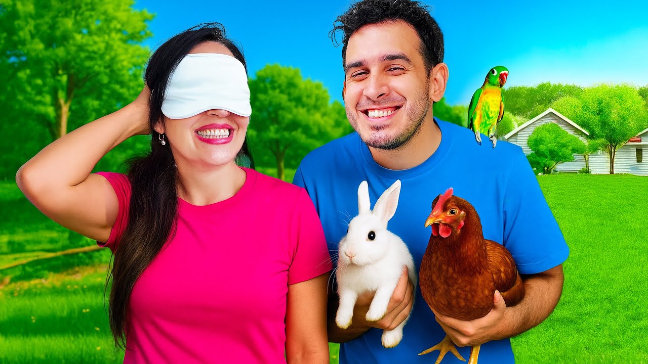 ADIVINA EL ANIMAL CON LOS OJOS TAPADOS 😅🐰🐔 La Finquita Bonita