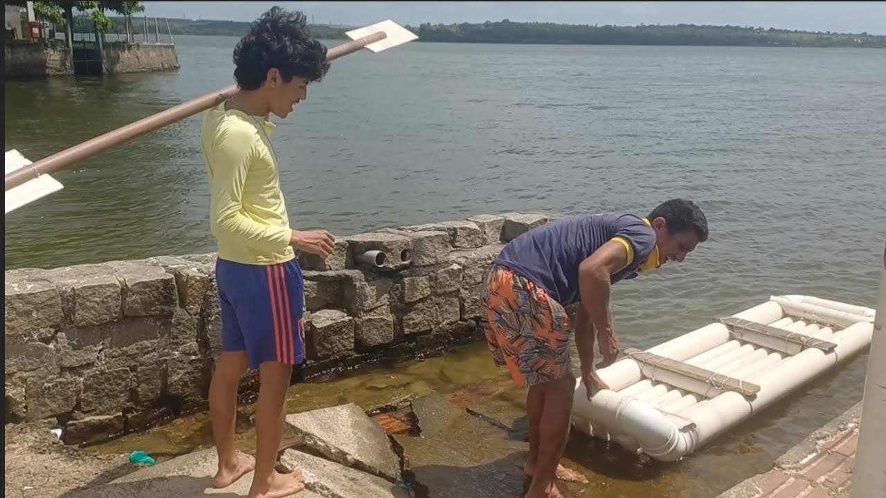 Testando bote de cano de pvc