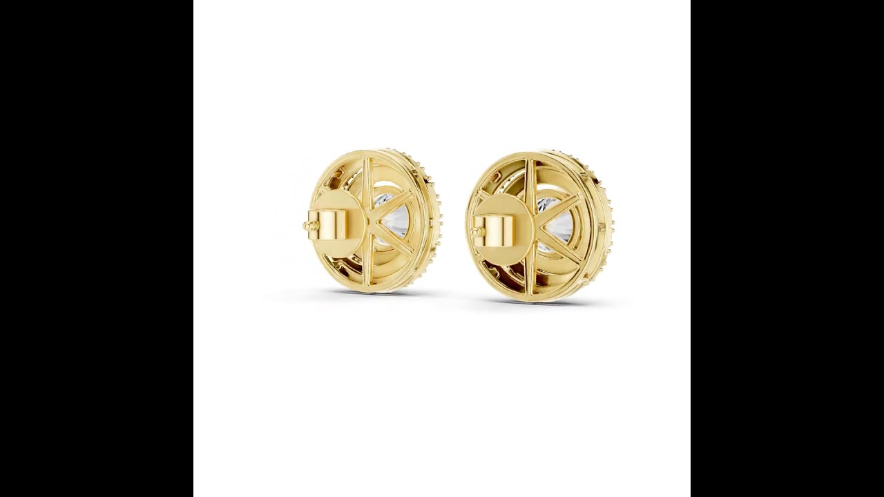 Round Brilliant Cut Halo Set Earrings