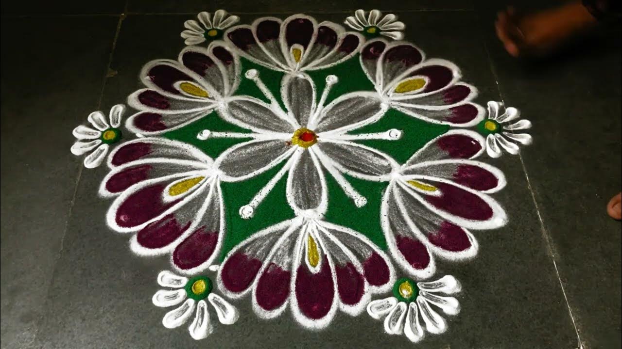 Easy rangoli designs for beginners| Easy kolam designs| Small ...