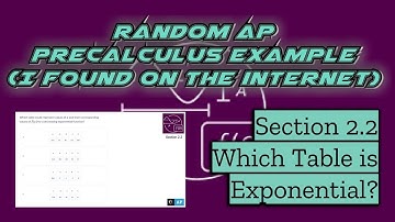 AP Precalculus Section 2.2 Example: Determine Which Table of Values is a Decreasing Exponential