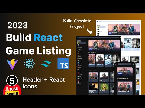 #5 Build Game Listing app with React Js, Tailwind CSS, Vite : Header