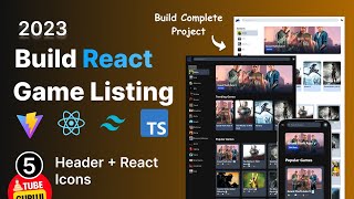 #5 Build Game Listing app with React Js, Tailwind CSS, Vite : Header