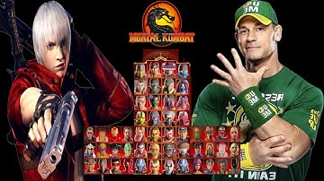 Mortal Kombat 9 - DANTE & JOHN CENA MOD - NEW Expert Tag Ladder Gameplay