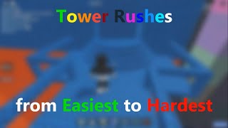 Every Tower Rush From Easiest to Hardest [Updated] || Roblox JToH