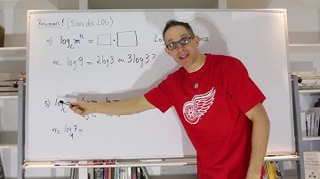 9- Fonctions exponentielles/logarithmiques: Résumé des 5 lois des logarithmes