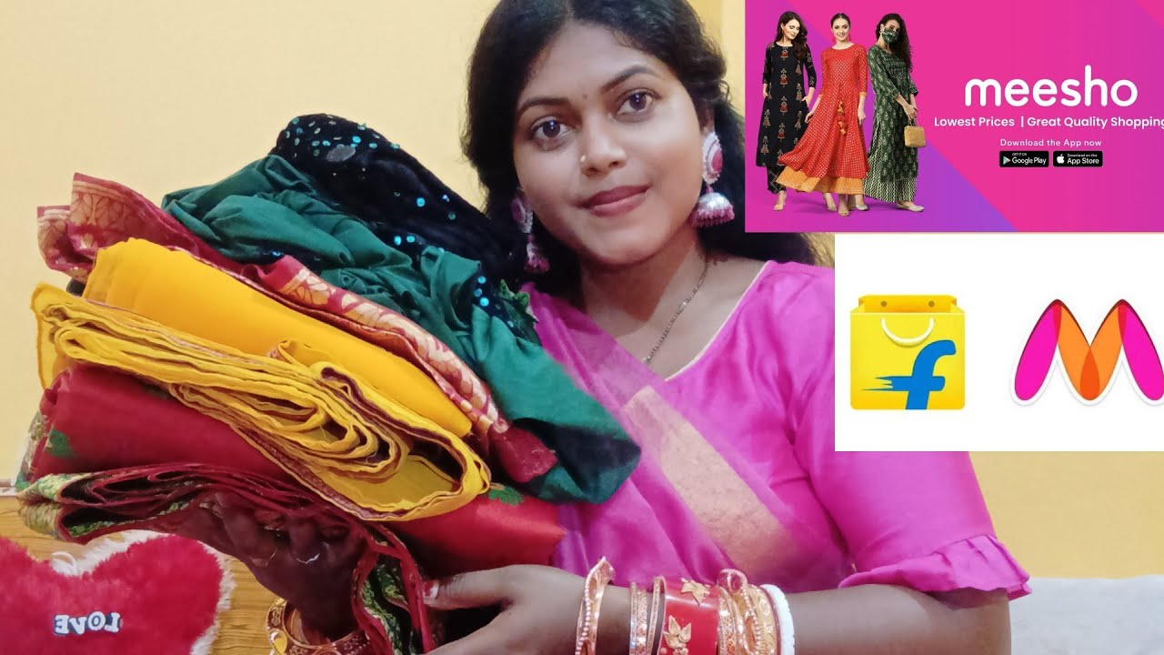 Messho Flipkart Online Saree Shopping Hall unboxing vlog Video messho-flipkart-online-saree-shopping-hall-unboxing-vlog-video