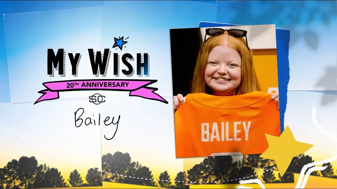 My Wish: Bailey meets Tennessee Vols football team, leads band during Tennessee's win | SportsCenter
