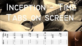 Inception - Time (Hans Zimmer) - Fingerstyle Guitar Cover with tabs on screen chords