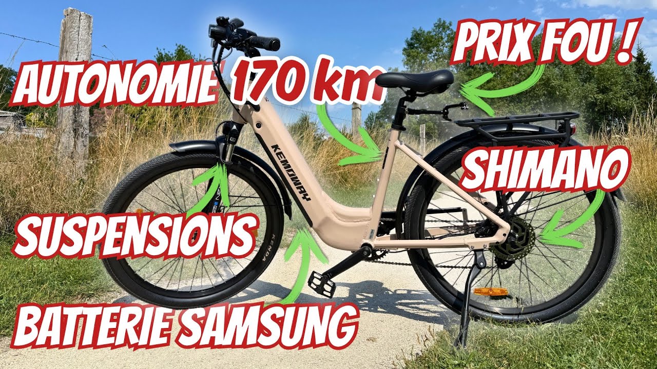 VÉLO ÉLECTRIQUE KEMOWAY K5R : INCROYABLE pour son prix et équipements