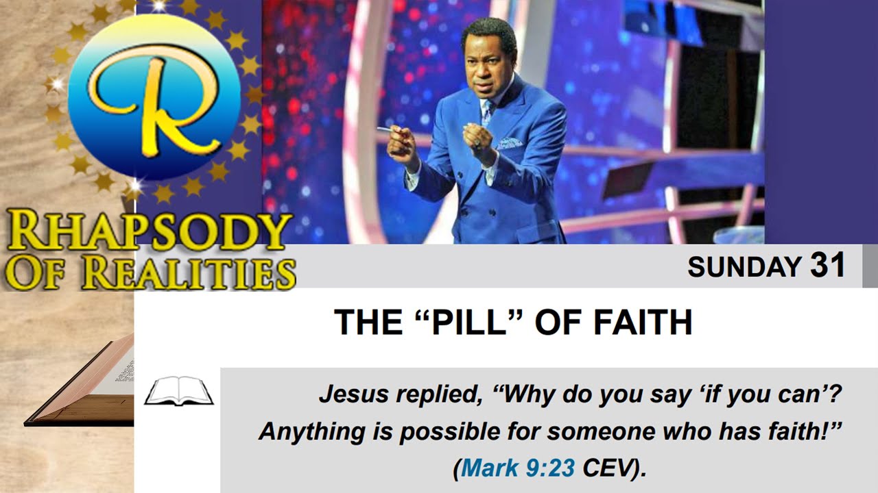 RHAPSODY OF REALITIES DEVOTIONAL, SUNDAY MAY 31, 2020. THE “PILL” OF