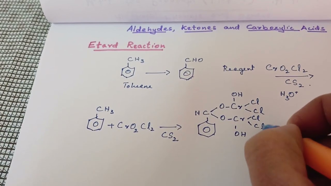 Etard Reaction- Preparation of benzaldehyde from Toluene.