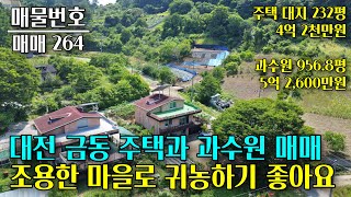 대전 중구 금동 단독주택과 과수원 매매, 귀농하기 좋은 복숭아 과수원과 주택이며 개별 매매도 가능합니다 대전 부동산 - 이태호 공인중개사