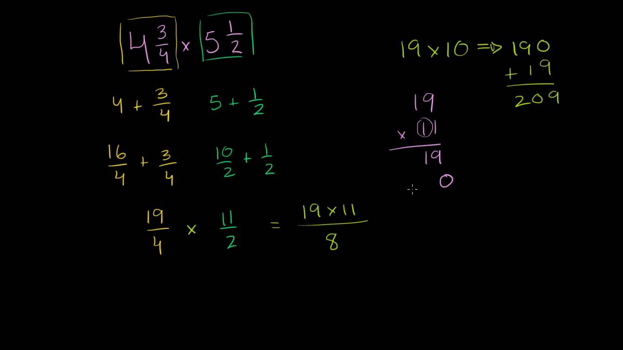 Multiplying Mixed Numbers 1 (Ex 1) - Youtube